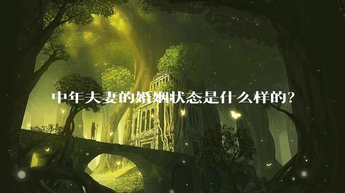 中年夫妻的婚姻状态是什么样的？